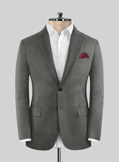 Chalkstripe Wool Light Gray Suit