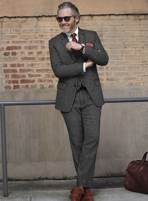 Charcoal Flecks Donegal Tweed Suit