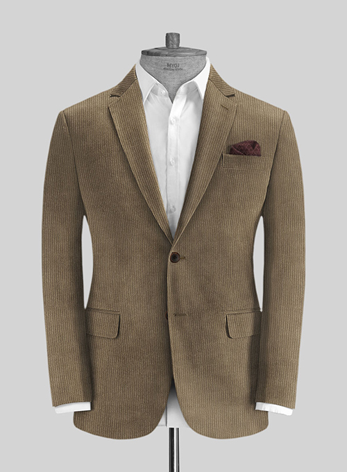 Dark Beige Corduroy Suit