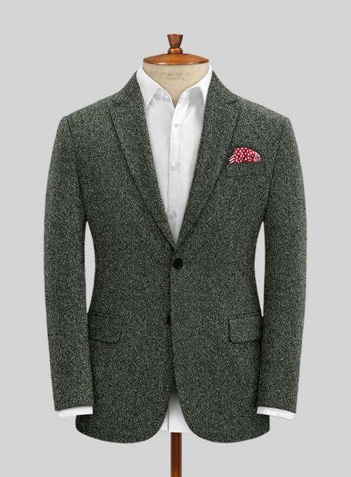 Dark Olive Flecks Donegal Tweed Suit