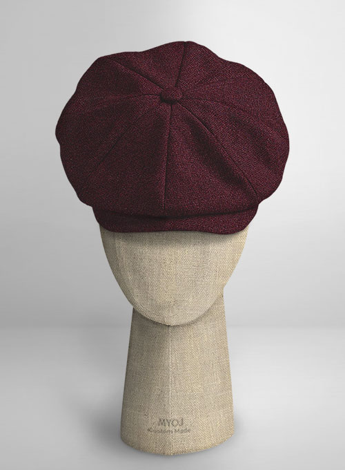 Dark Wine Heavy Tweed Newsboy Cap