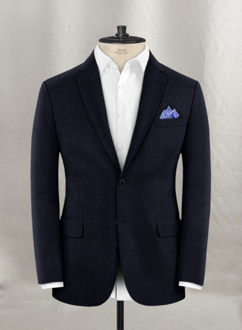 Dark Navy Flannel Wool Suit