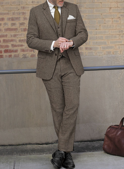 Dapper Brown Tweed Suit