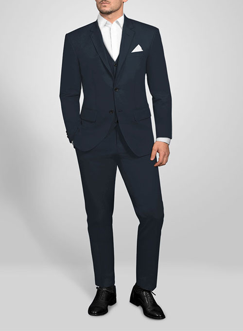 Dark Blue Stretch Chino Suit