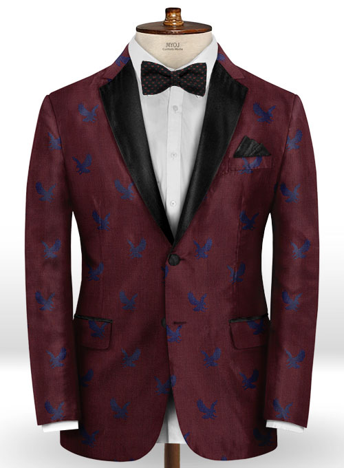 Eagle Wine Wool Tuxedo Suit