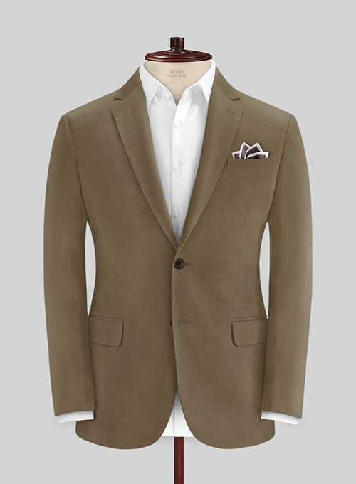 Earthy Brown Cotton Power Stretch Chino Suit