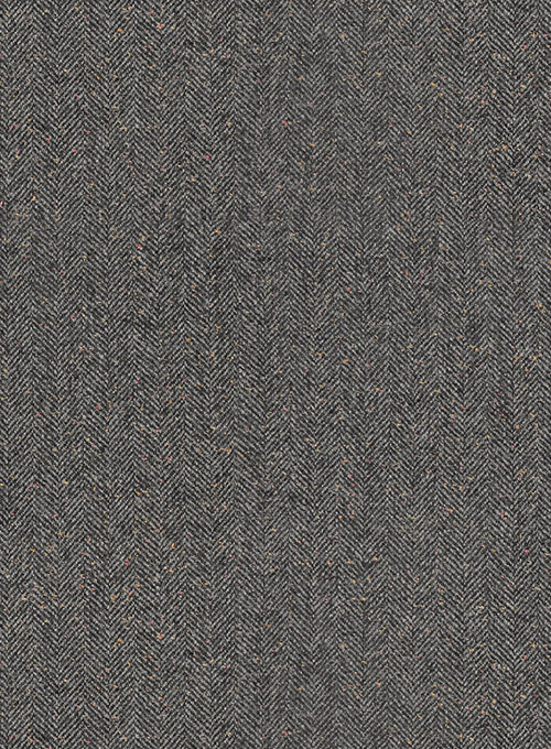 Gray Herringbone Flecks Donegal Tweed Suit