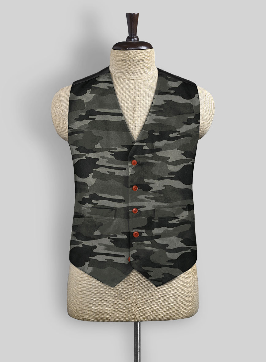 Gray Stretch Camo Waist Coat