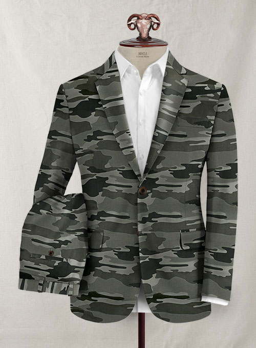 Gray Stretch Camo Suit