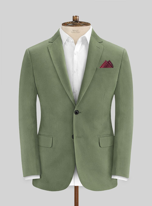 Green Cotton Power Stretch Chino Suit