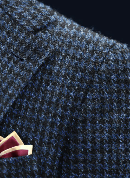 Harris Tweed Houndstooth Blue Suit