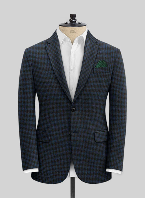 Houndstooth Dark Blue Tweed Suit