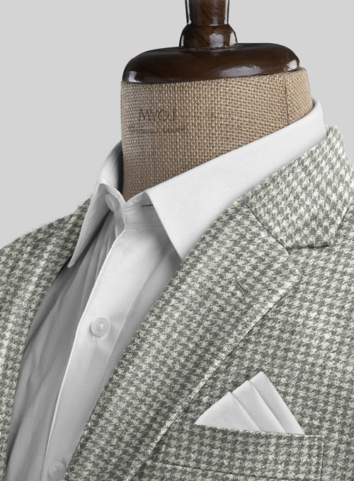 Houndstooth Light Gray Tweed Suit