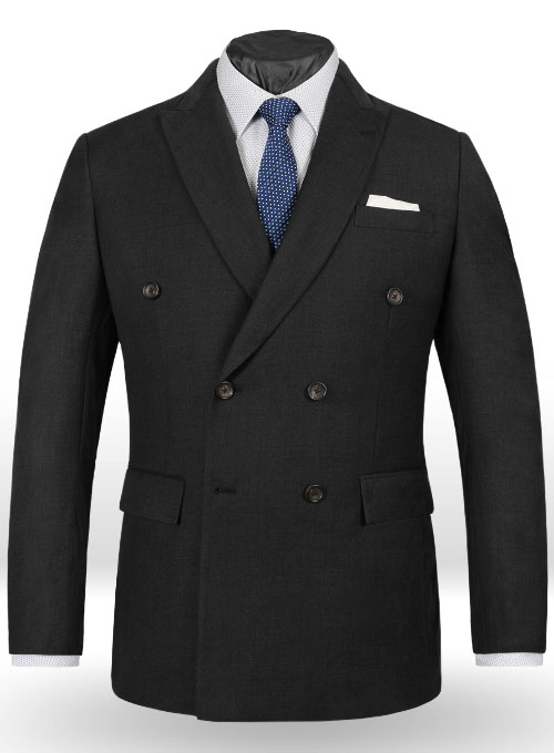 Huddersfield Dk Charcoal Pure Wool Double Breasted Blazer