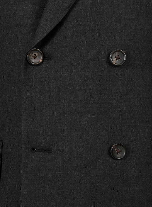 Huddersfield Dk Charcoal Pure Wool Double Breasted Blazer