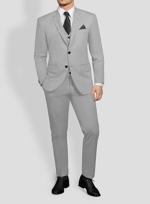 Ice Gray Cotton Power Stretch Chino Suit