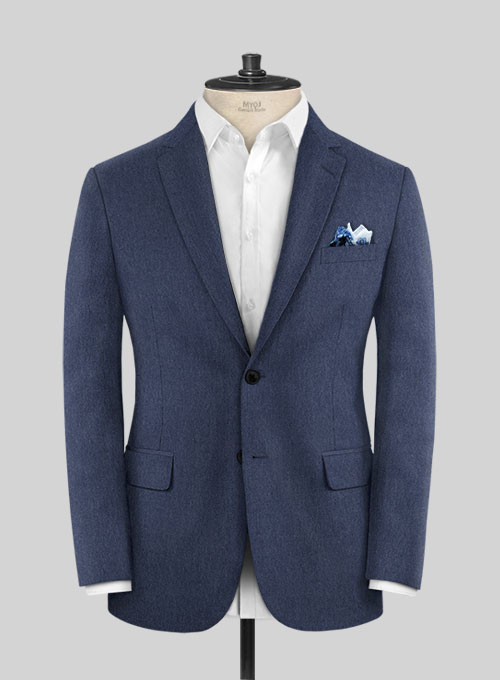 Indigo Blue Flannel Wool Suit