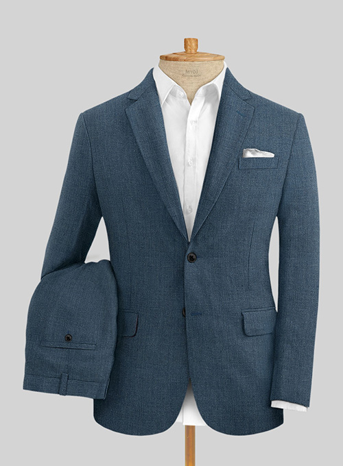 Indigo Blue Pure Linen Suit