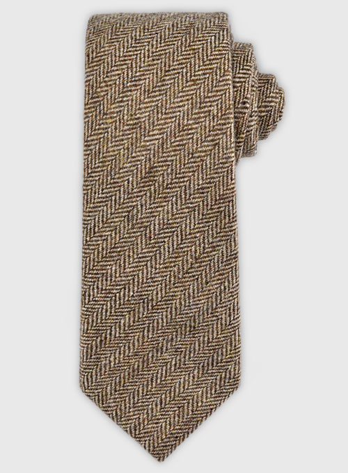 Tweed Tie - Irish Brown Herringbone