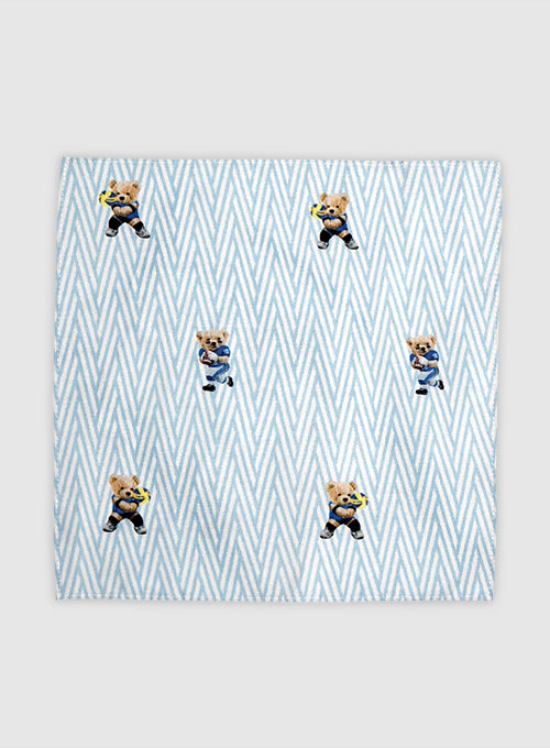 Italian Cotton Pocket Square - Sporty Bear