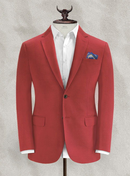 Italian Gimson Red Cotton Stretch Suit