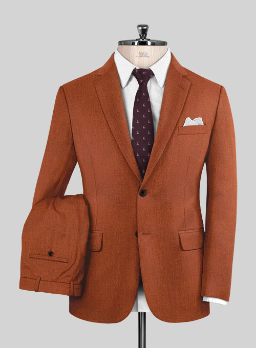 Italian Wool Cashmere Ginger Orange Suit