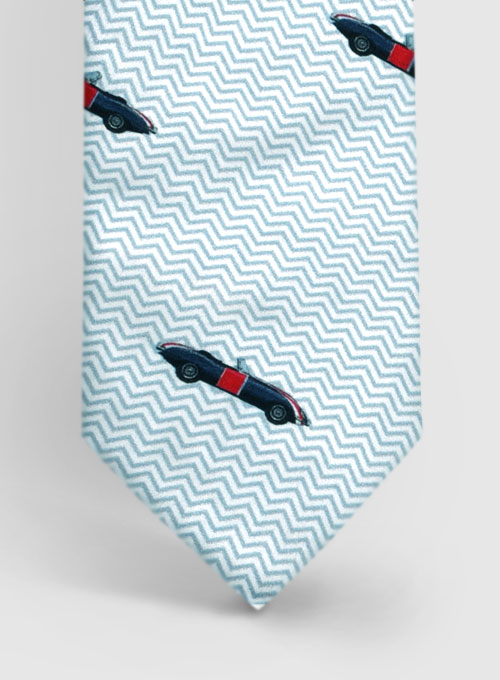 Italian Cotton Tie - Retro Car