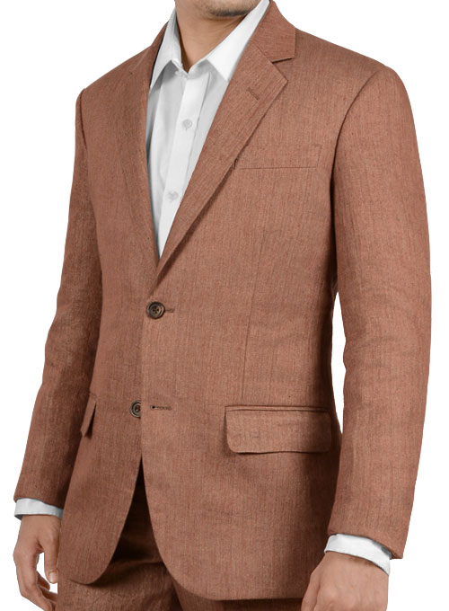 Italian Brown Twill Linen Jacket