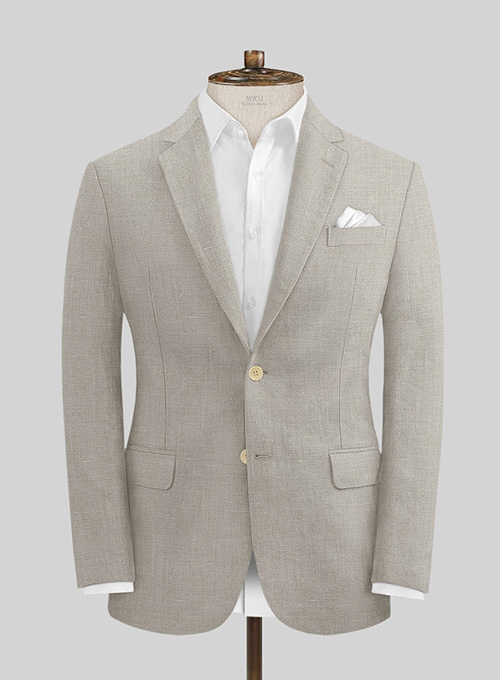 Ivy Beige Pure Linen Suit