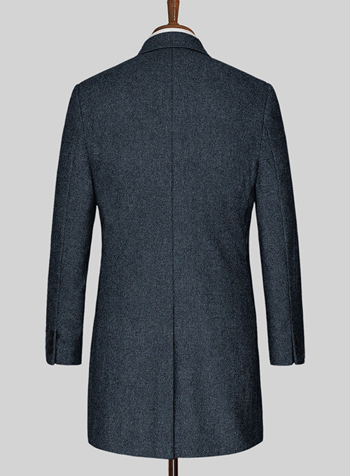 Light Weight Bond Blue Tweed Overcoat