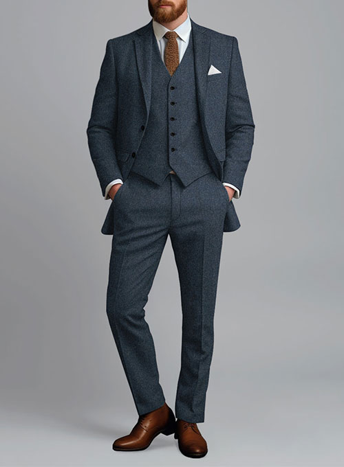 Light Weight Bond Blue Tweed Suit