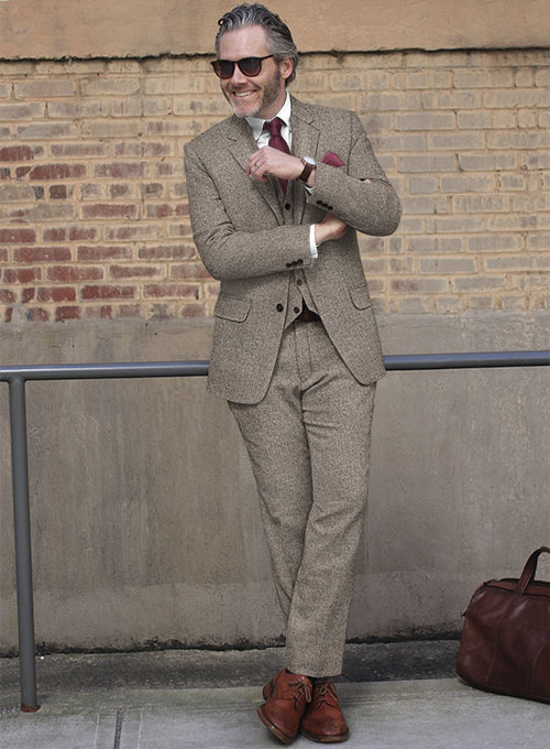 Light Weight Brown Tweed Suit