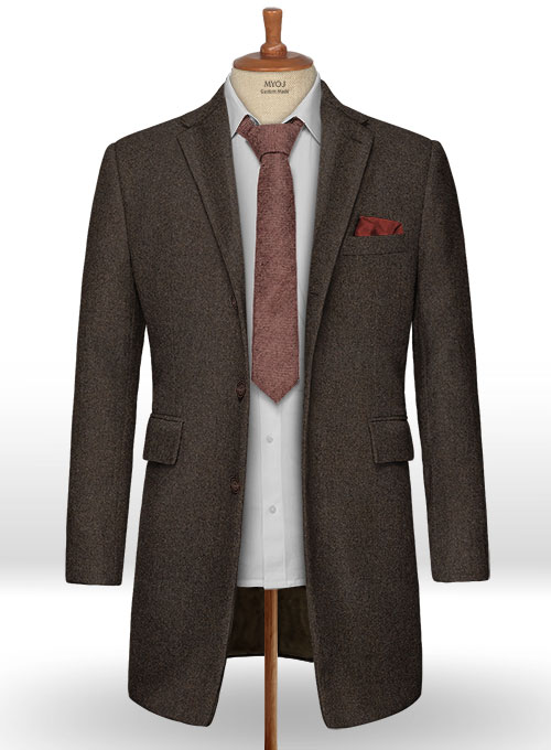 Light Weight Dark Brown Tweed Overcoat : MakeYourOwnJeans®: Made To ...