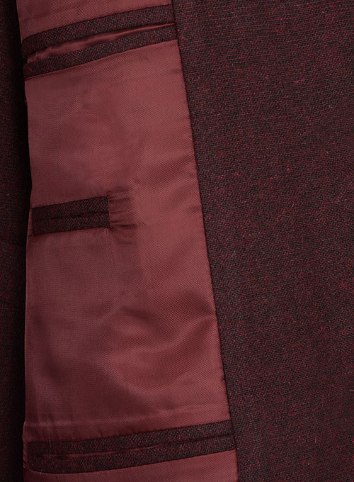 Light Weight Dark Maroon Tweed Suit