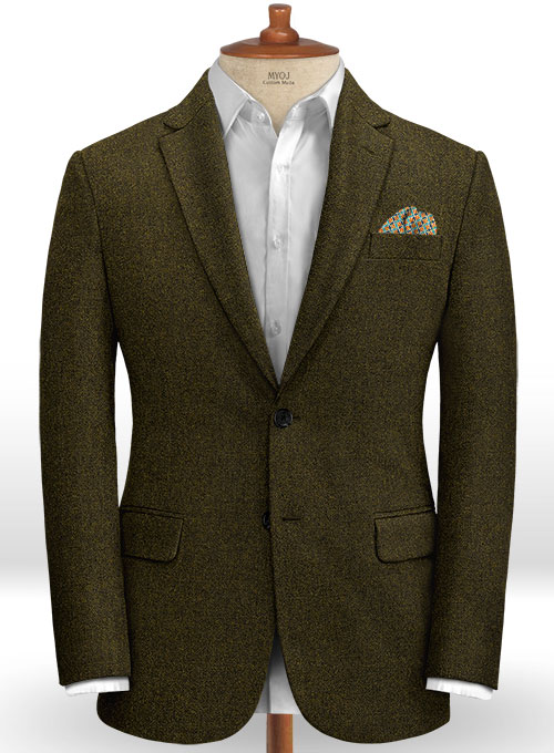 Light Weight Melange Green Tweed Suit