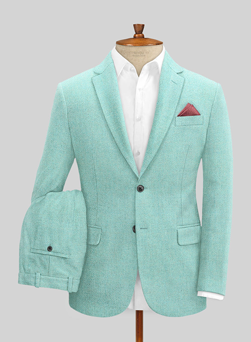 blue tweed suit womens