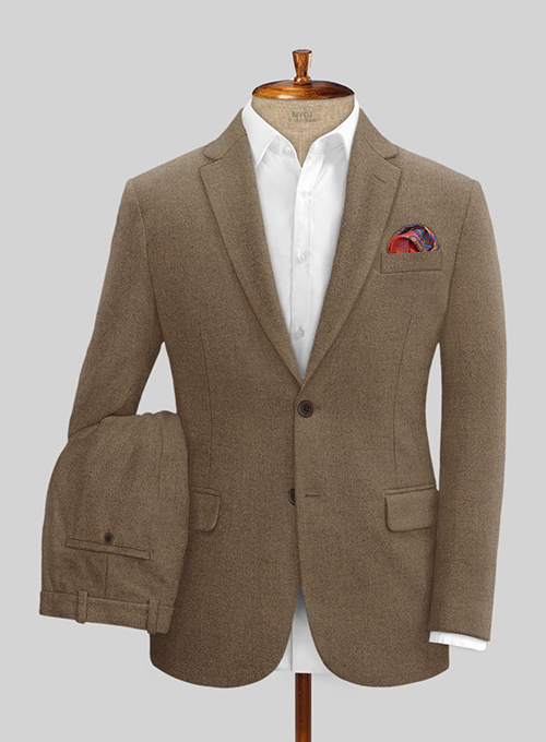 Mid Brown Flannel Wool Suit