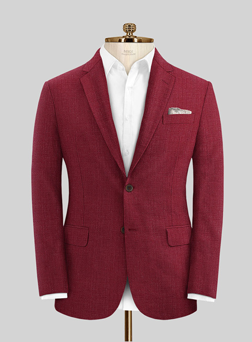 Moscow Maroon Pure Linen Suit