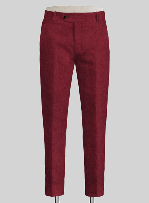 Moscow Maroon Pure Linen Suit