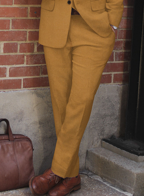 Naples Yellow Tweed Suit