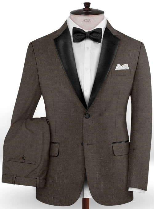 Napolean Dark Brown Wool Tuxedo Suit