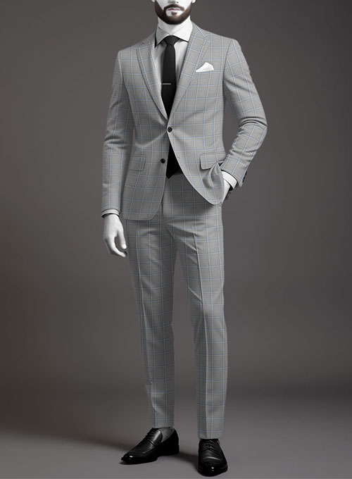 Napolean Aria Light Gray Wool Suit