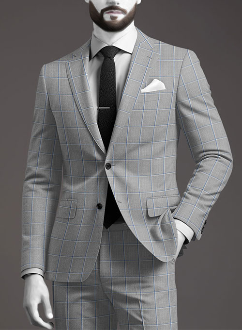 Napolean Aria Light Gray Wool Suit