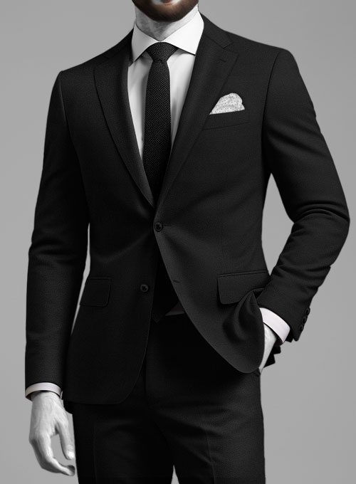 Napolean Black Wool Suit