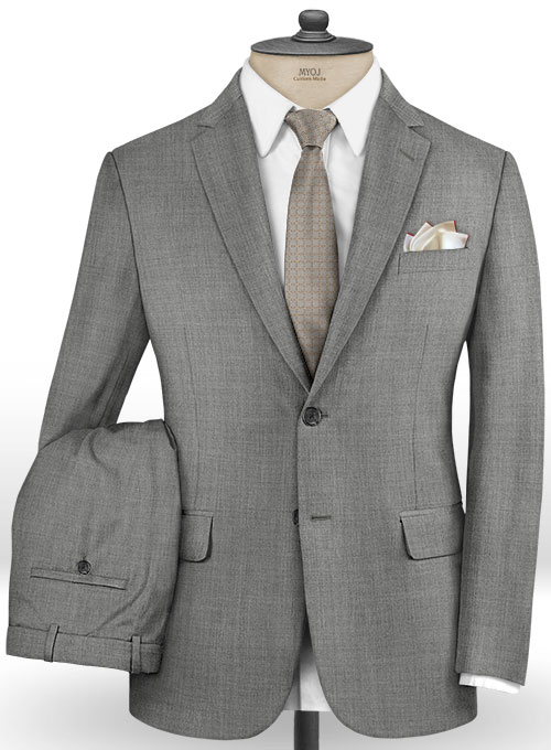 Napolean Worsted Light Gray Wool Suit : Made To Measure Custom Jeans ...