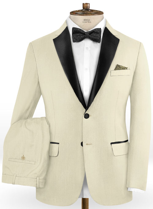 Napolean Light Beige Wool Tuxedo Suit : MakeYourOwnJeans®: Made To ...