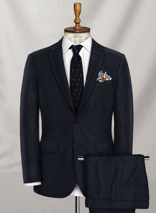 Napolean Polka Blue Wool Suit