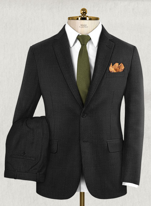 Napolean Stone Black Wool Suit