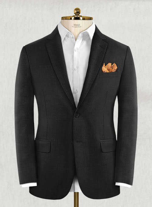 Napolean Stone Black Wool Suit