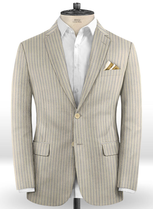 Napolean Stripo Fawn Wool Suit